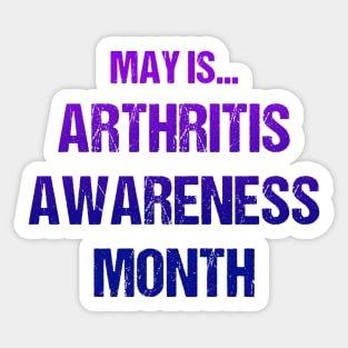 May Is Arthritis Awareness Month Text Based Design in Blue and Purple Sticker